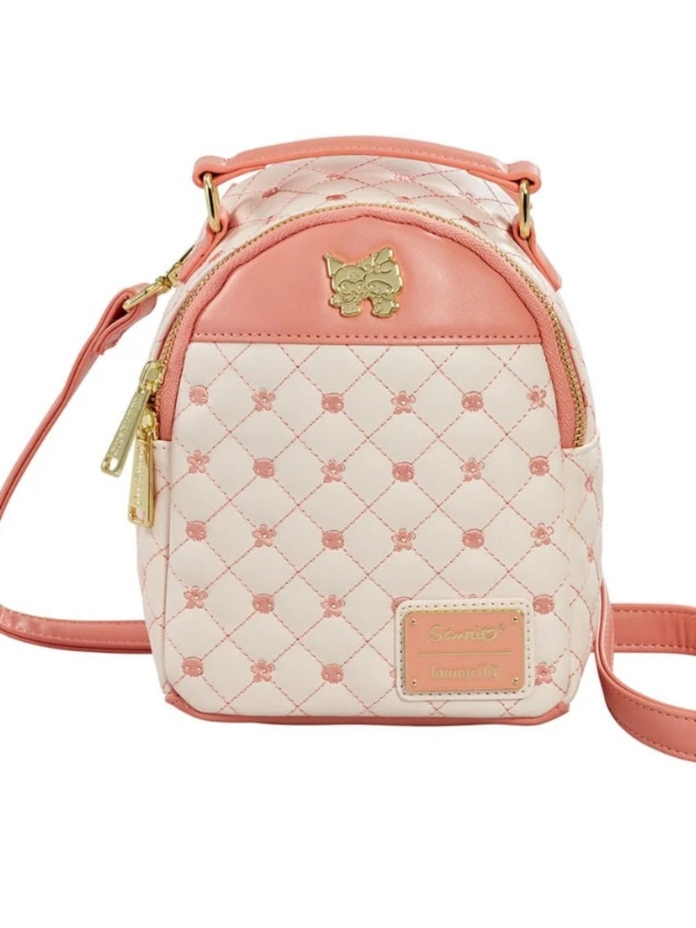Sanrio Loungefly Mini Bag My Melody and Kuromi Pink Quilted Backpack Purse